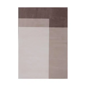 Custom Colour Block Rug in Taupe, Sand and Cream — front view