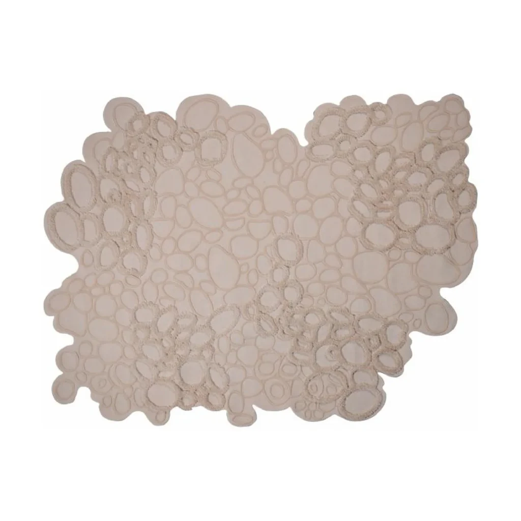 Custom Pebble Cluster Rug in Cream — front view