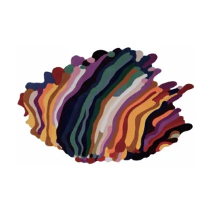 Custom Multicolour Flow Rug in Rainbow Stripes — front view