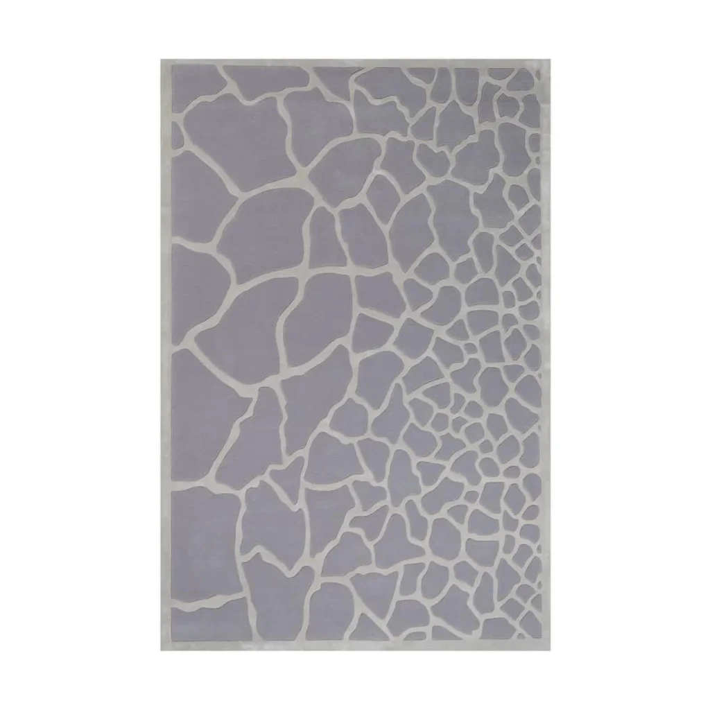 Custom Crackle Stone Rug in Grey and Cream — front view
