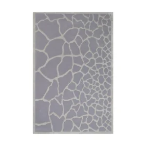 Custom Crackle Stone Rug in Grey and Cream — front view