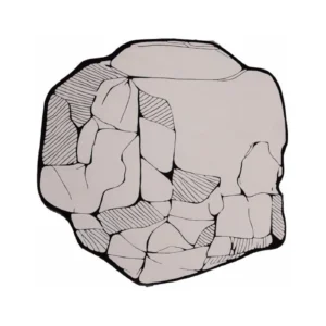 Custom Boulder Sketch Rug in Cream and Black — front view