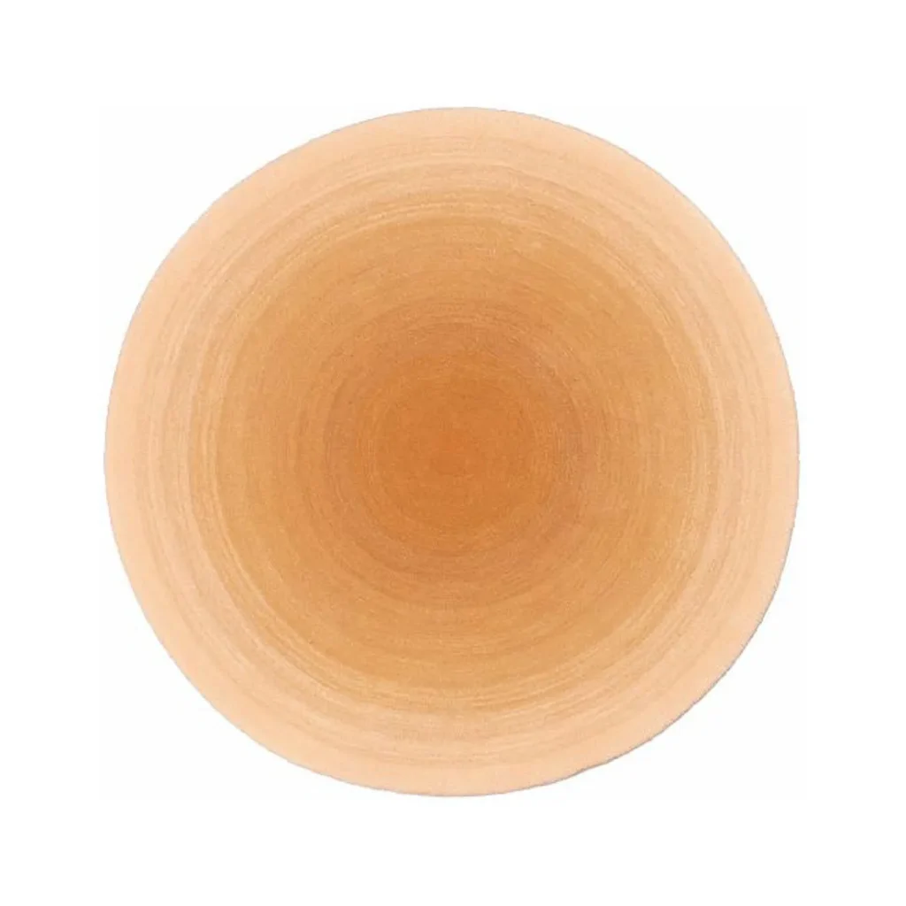 Custom Round Sunset Gradient Rug in Orange and Peach — front view