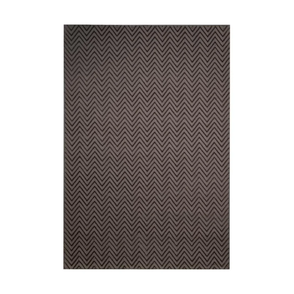 Custom Herringbone Rug in Charcoal and Taupe — front view