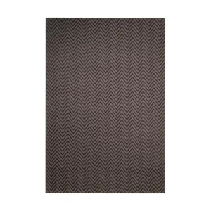 Custom Herringbone Rug in Charcoal and Taupe — front view