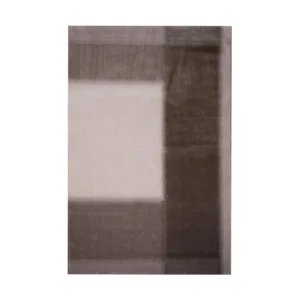 Custom Blurred Border Rug in Brown and Cream — front view