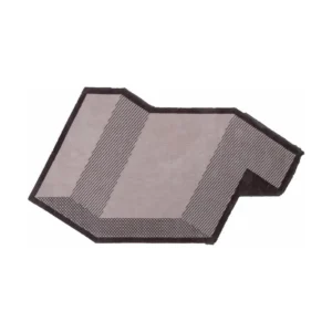 Custom Folded Plane Rug in Taupe with Charcoal Border — front view