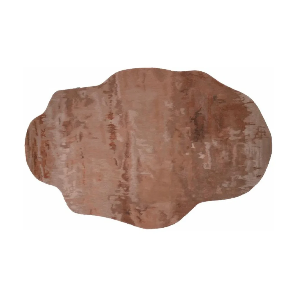 Custom Rust Cloud Rug in Terracotta and Brown — front view