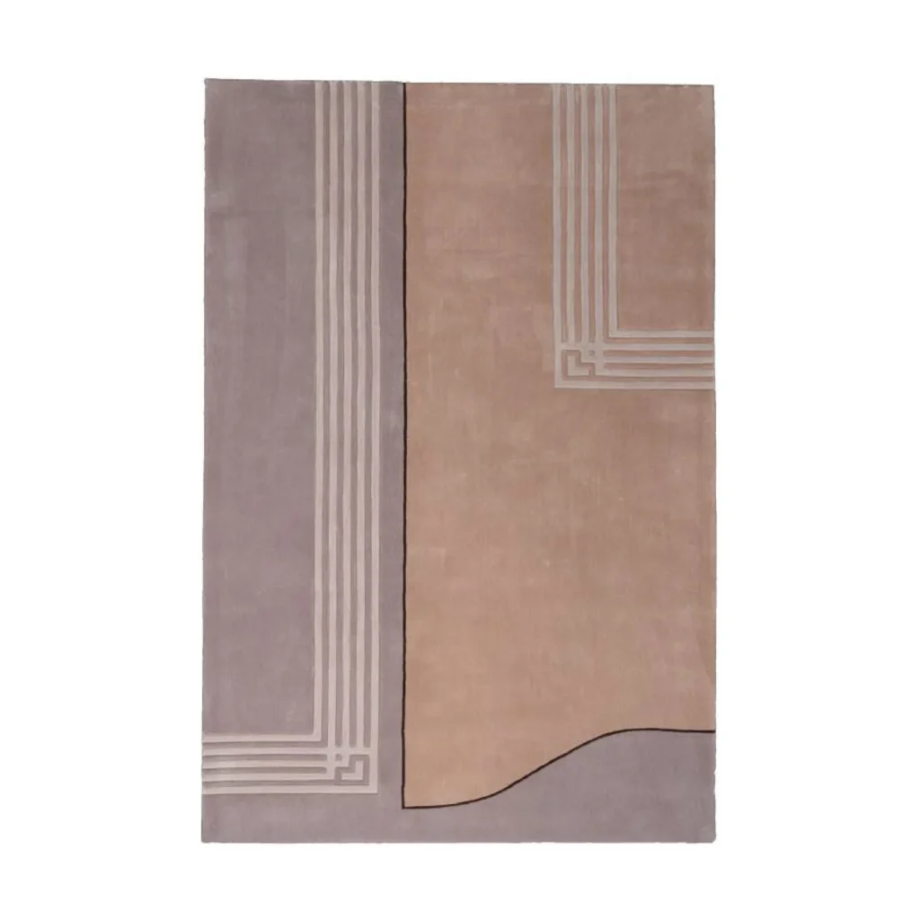 Custom Deco Panel Rug in Blush, Taupe and Mauve — front view
