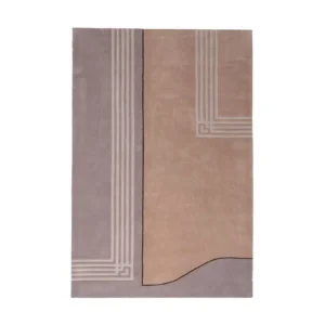Custom Deco Panel Rug in Blush, Taupe and Mauve — front view