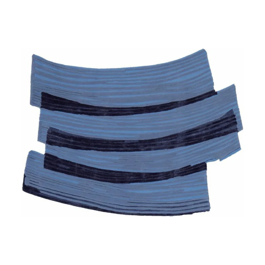 Custom Brushstroke Rug in Blue and Navy — front view