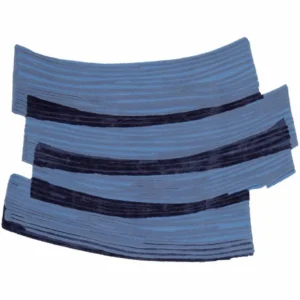 Custom Brushstroke Rug in Blue and Navy — in a room setting