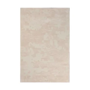 Custom Mottled Plain Rug in Cream — front view