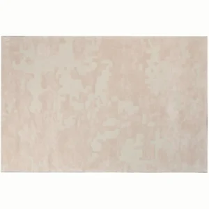 Custom Mottled Plain Rug in Cream — in a room setting