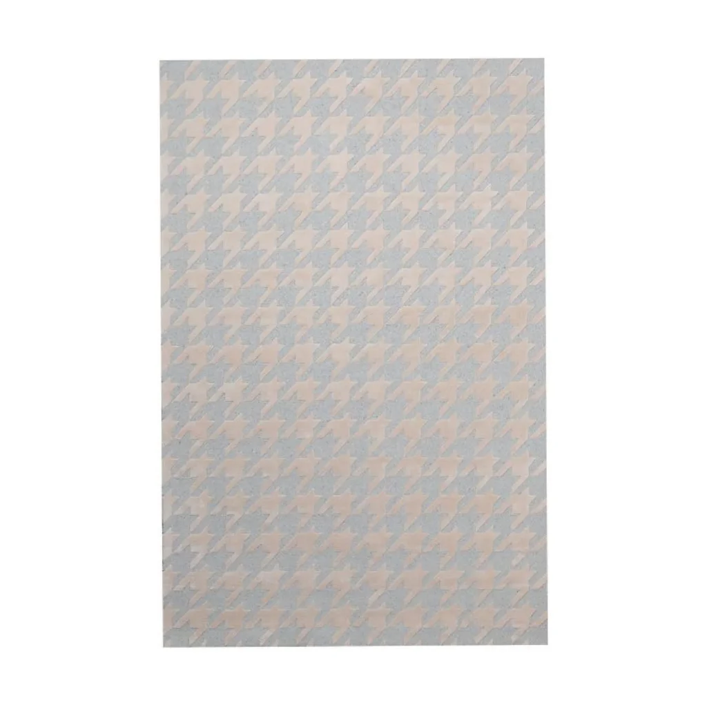 Custom Houndstooth Rug in Grey and Cream — front view