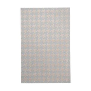 Custom Houndstooth Rug in Grey and Cream — front view