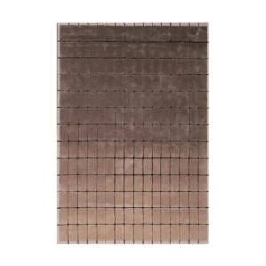 Custom Grid Ombre Rug in Brown and Sand — front view
