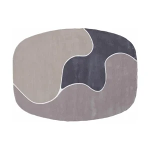 Custom Pebble Rug in Taupe, Sand and Charcoal — front view
