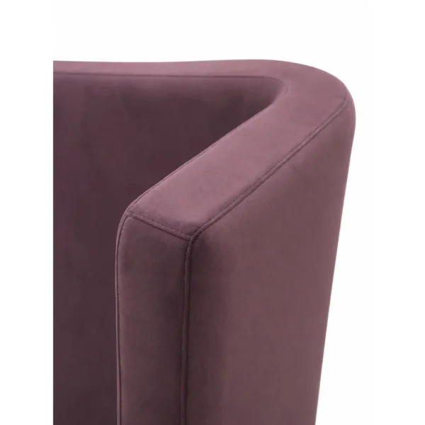 Plum Wraparound Headboard Bed on Oak Feet in burgundy — in a room setting
