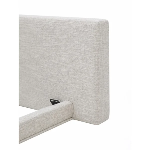 Wide-Screen Split Headboard Bed in oatmeal — in a room setting