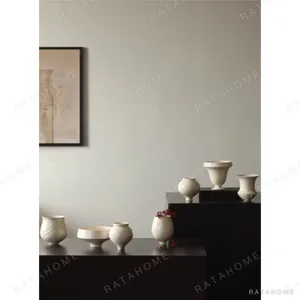 Designer Jingdezhen Slip-Glazed Ceramic Vases, Three Sizes in ivory — in a room setting