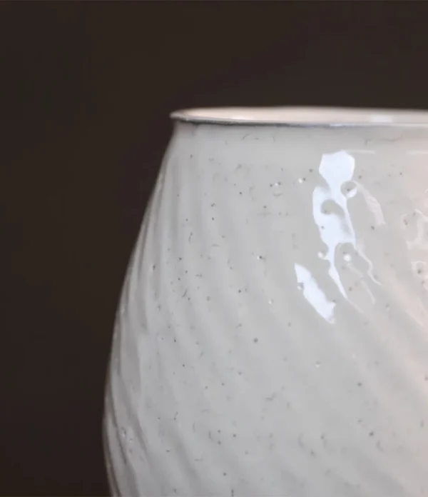 Designer Jingdezhen Slip-Glazed Ceramic Vases, Three Sizes in ivory — in a room setting