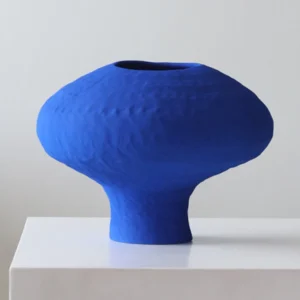 Designer Jingdezhen Klein Blue Mushroom Vase, Large in blue — front view