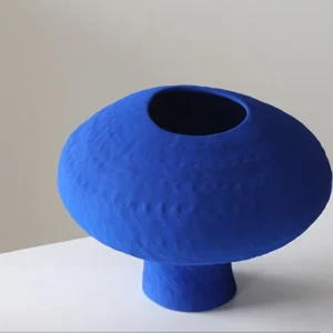 Designer Jingdezhen Klein Blue Mushroom Vase, Large in blue — in a room setting