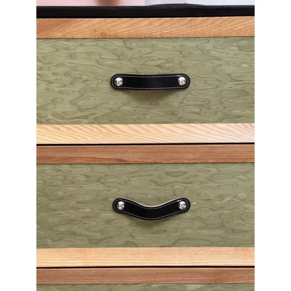 Daiying Extendable Vanity Dresser in Green and Black — in a room setting
