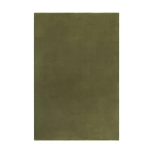Dark Green Plain Rug in olive — front view