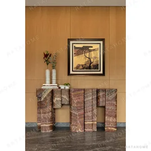 Golden Pine Ink Wall Art in Dark Frame — in a room setting