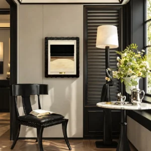 Small Horizon Wall Art in Black and Cream Frame — front view