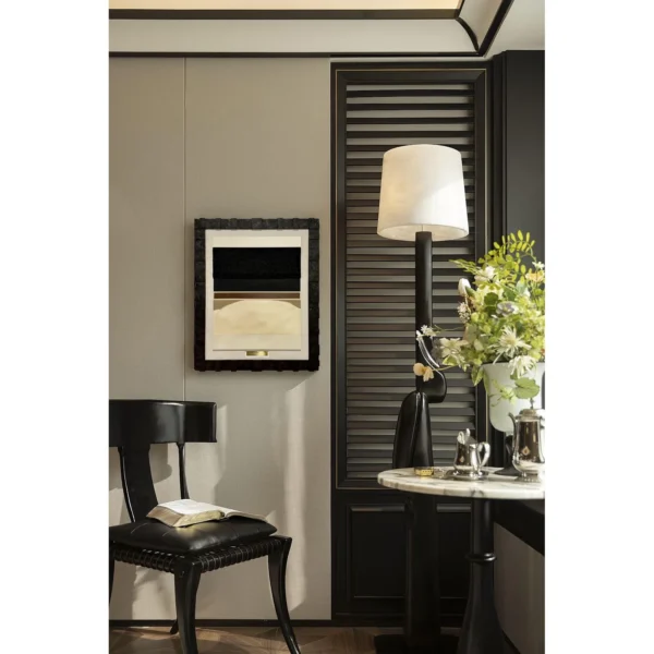 Small Horizon Wall Art in Black and Cream Frame — in a room setting