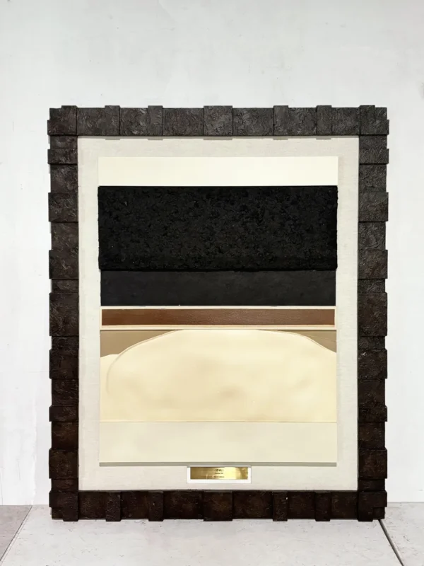 Small Horizon Wall Art in Black and Cream Frame — in a room setting