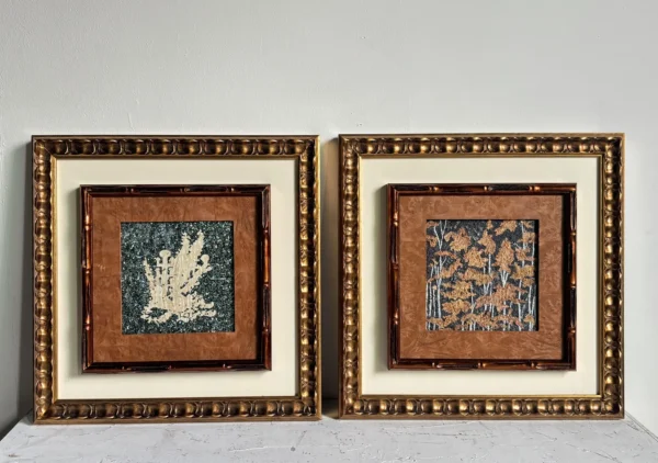 Small Wall Art Set of 2 in Gold Frames — in a room setting