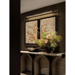 Gold Branch Wall Art Set of 2 in Black Frames — in a room setting