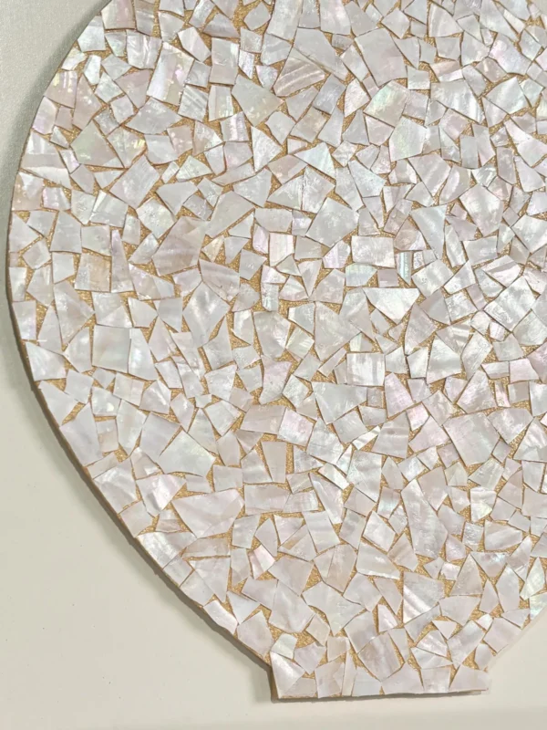 Speckled Moon Wall Art in Cream Frame — in a room setting