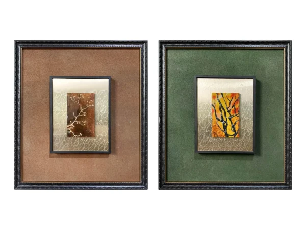 Botanical Wall Art Set of 2 in clay — in a room setting