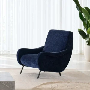 Deep Blue Chenille Sofa in chenille — front view