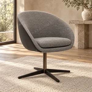 Grey Barrel Swivel Chair on Four-Star Base in slate — in a room setting