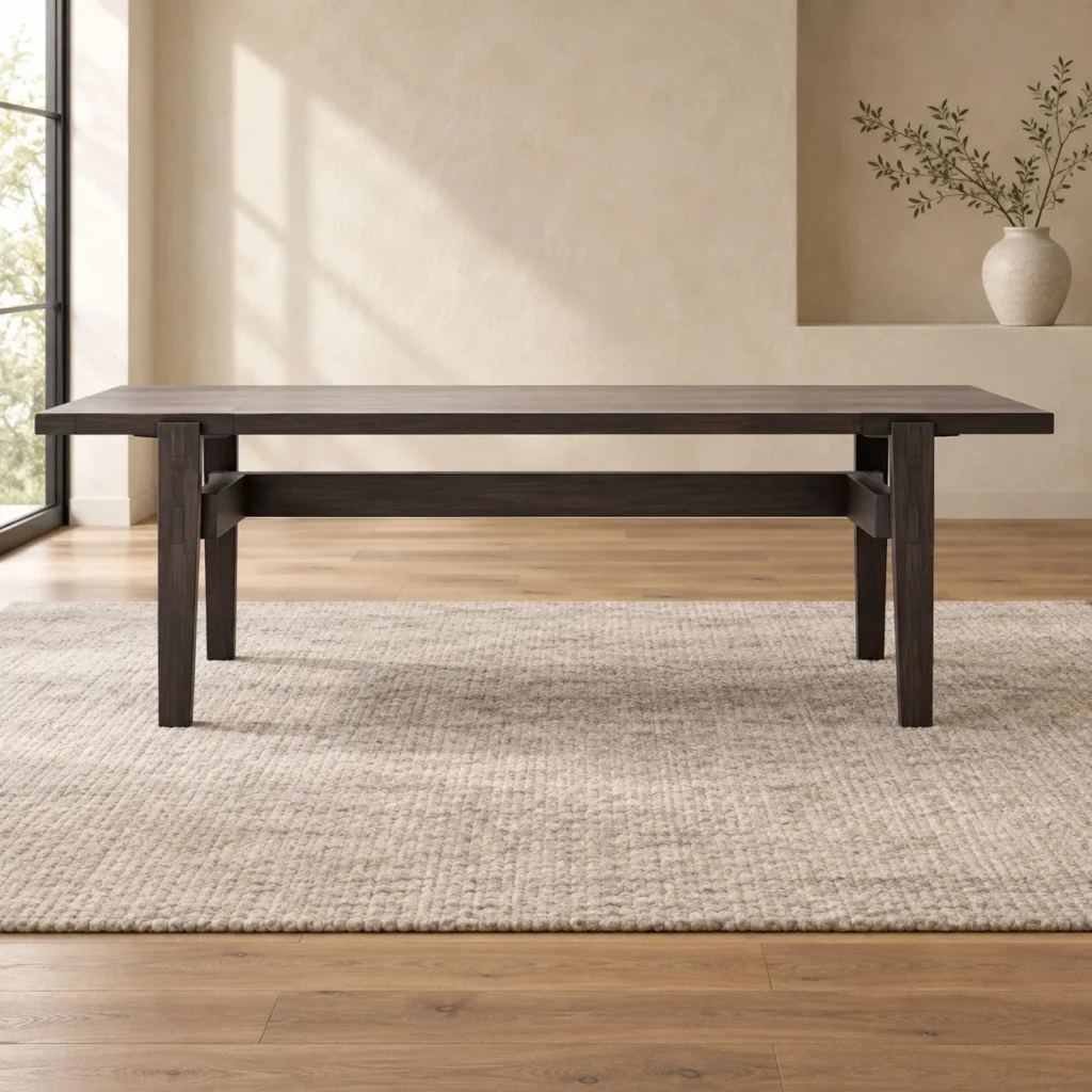 Black-Gold Sintered Stone Dining Table on Dark Frame in black — front view