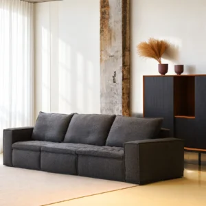 Fangyin Square Sofa in linen blend — front view