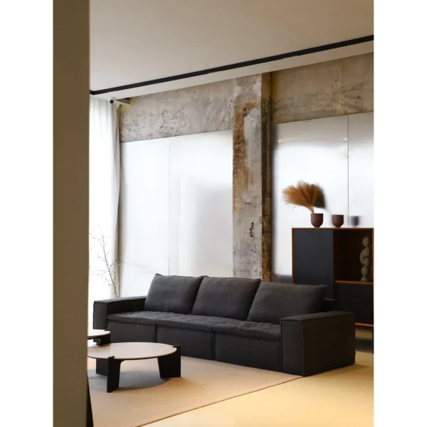 Fangyin Square Three-Seat Sofa in slate — in a room setting