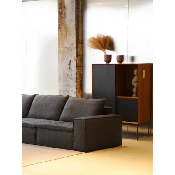 Fangyin Square Three-Seat Sofa in slate — in a room setting