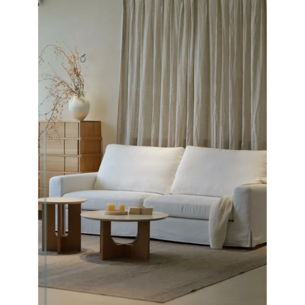 Floating Island Low-Base Sofa in ivory — in a room setting