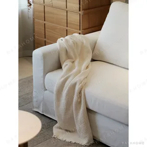 Floating Island Low-Base Sofa in ivory — in a room setting