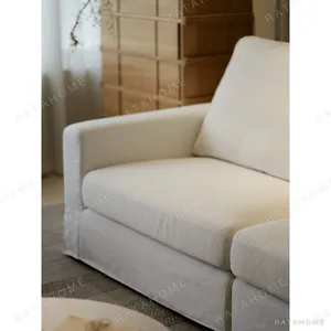 Floating Island Low-Base Sofa in ivory — in a room setting
