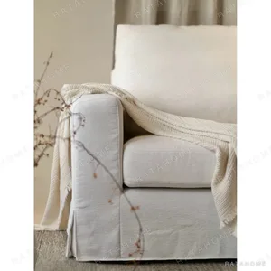 Floating Island Low-Base Sofa in ivory — in a room setting