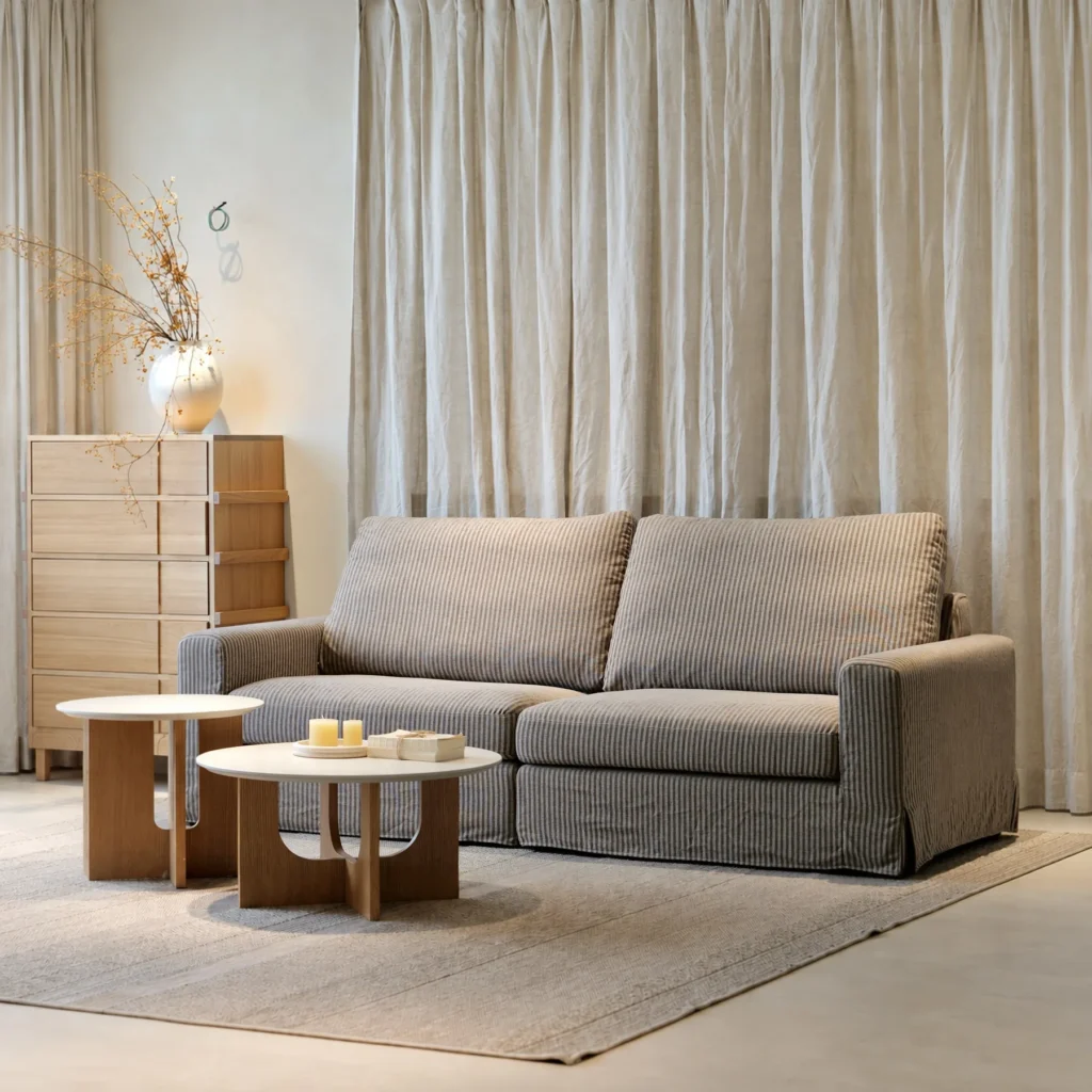 Floating Island Sofa in slate — front view