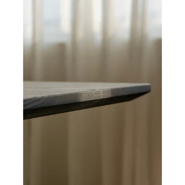 Guili Red Oak Dining Table with Bench in black — in a room setting
